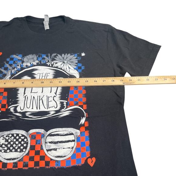 The Petty Junkies Black T-Shirt Sz M American Concert Tom Petty Cover Band Music - Picture 2 of 5